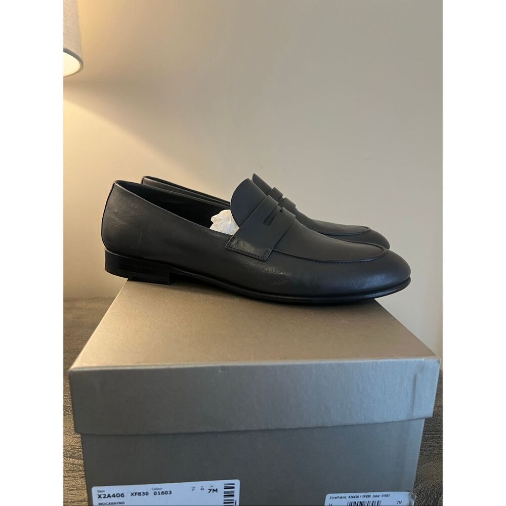 Giorgio Armani Leather Penny Loafers Size 8.5 - New